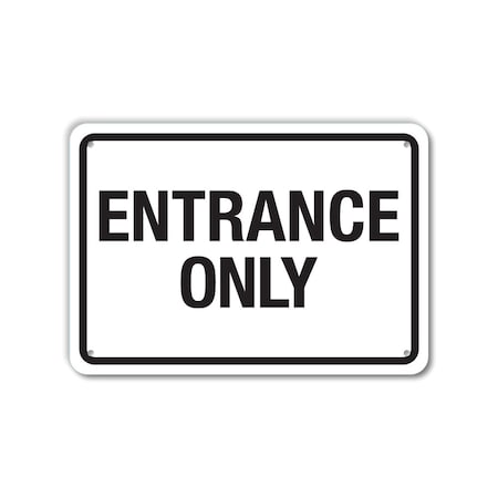 COVID Plastic Sign, Entrance Only, 10x7, LCUV-0038-NP_10x7